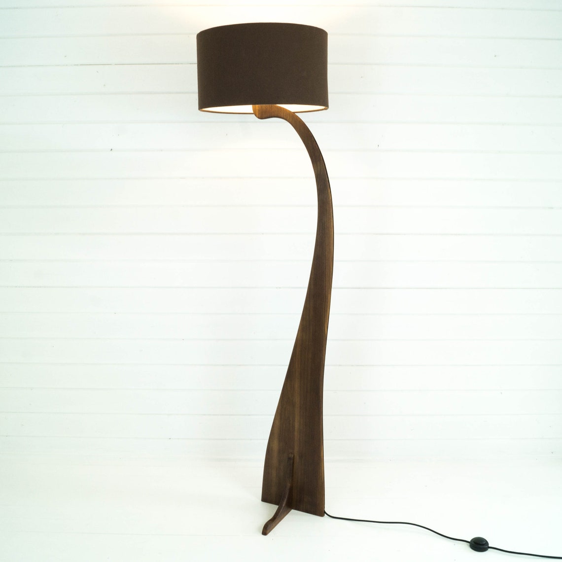 Walnut Floor Lamp Solid Wood Unique Contemporary Design Etsy — free download