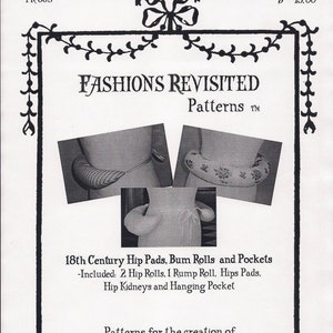 Hip Improvers-Sewing Pattern for 18th Century Colonial Era- sewing pattern for Hip pads, Bum rolls, Hip rolls & Pockets