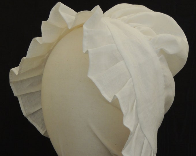 Pleated Cap-18th Century Reproduction- 100% Linen- Ladies- Historically ...