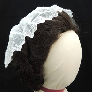 Net Lace Cap-18th Century Reproduction-white or Ivory-scallop - Etsy