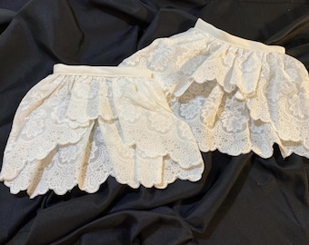 Embroidered  Sleeve Ruffles-White on White Embroidered Edged-18century replica/ reproduction-Colonial-Georgian era 1700’s  Marie Antoinette