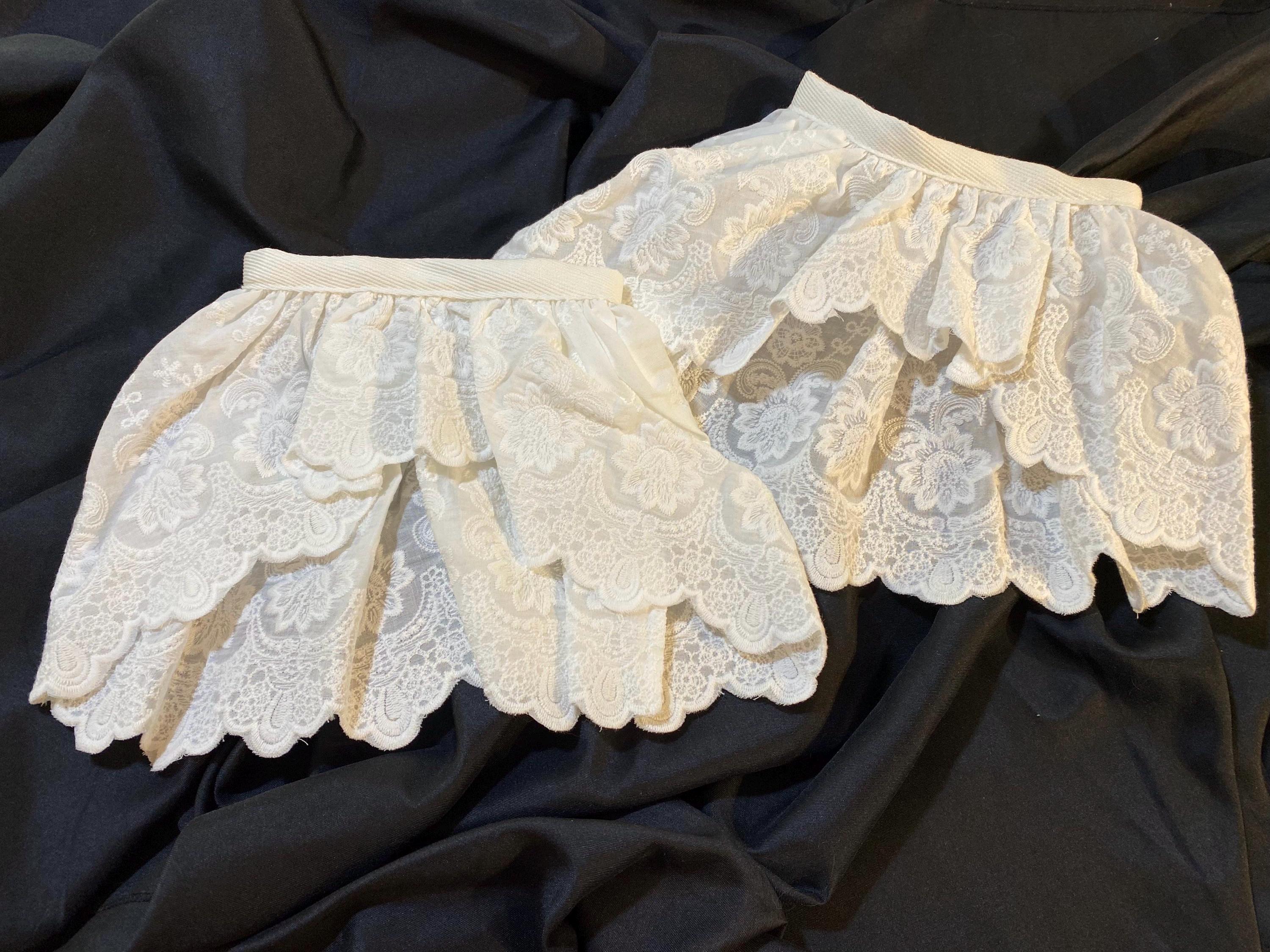 Embroidered Sleeve Ruffles-white on White Embroidered Edged-18century ...