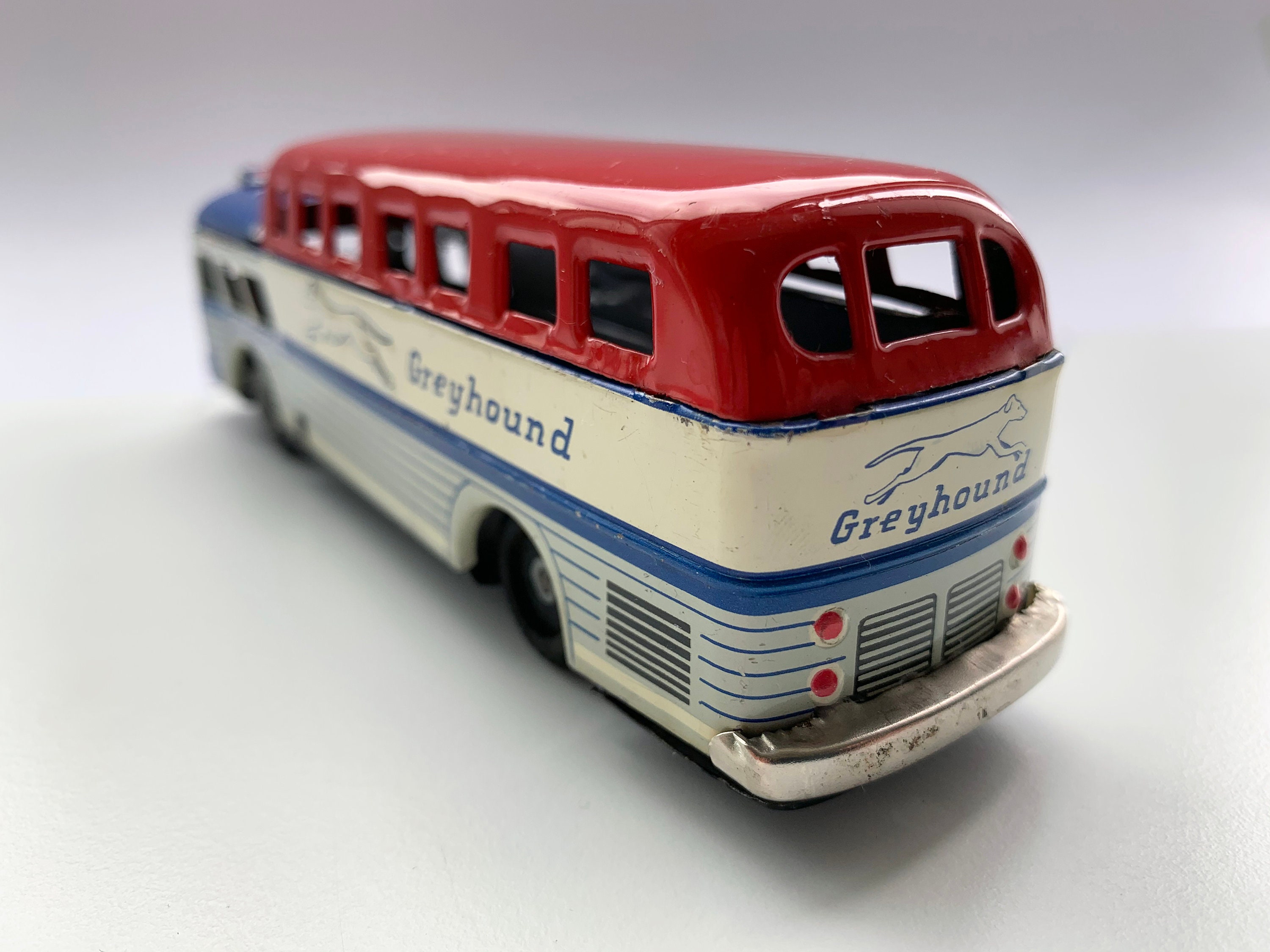 Vintage Greyhound Bus Scenicruiser SSS Made in Japan Tin Friction