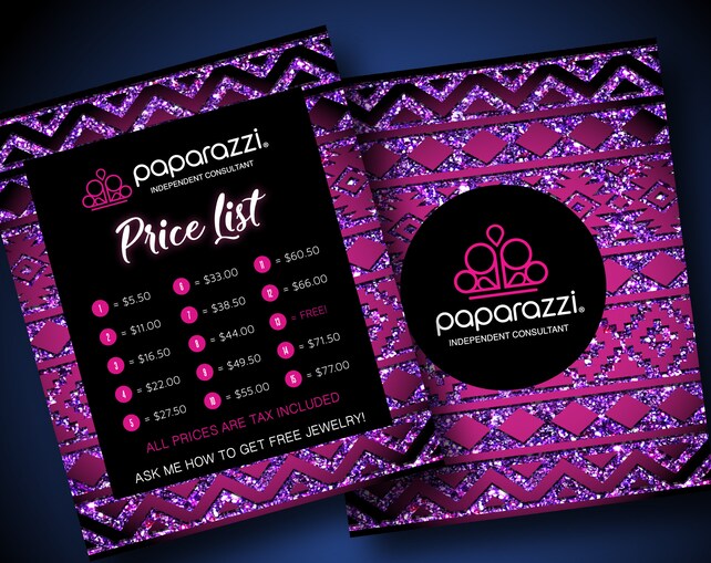 Paparazzi Price List Poster Free Personalized Paparazzi | Etsy