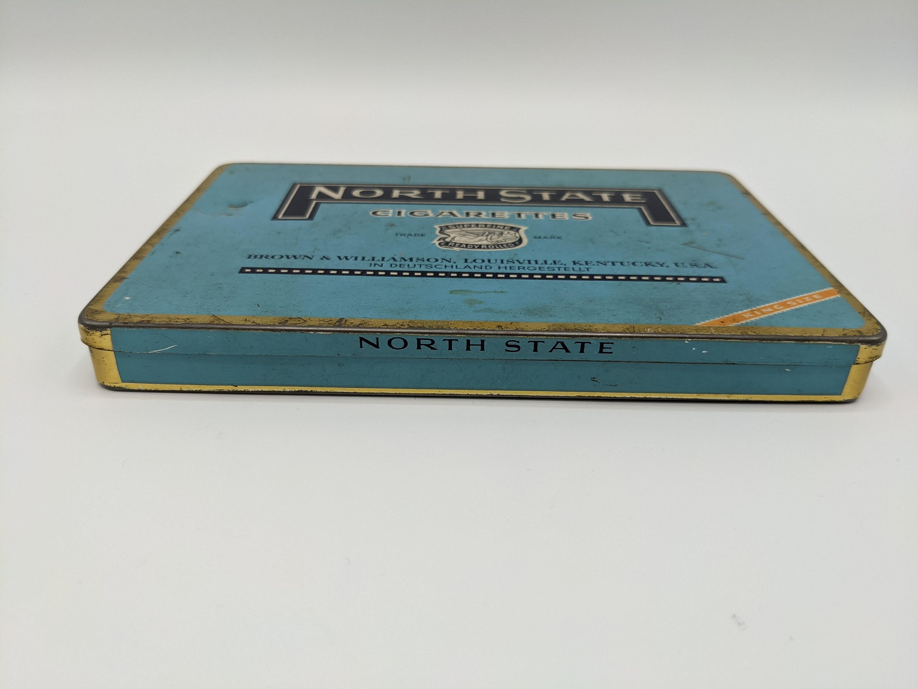 Small Vintage Metal Cigarette Box Antique Tin Can North State Etsy