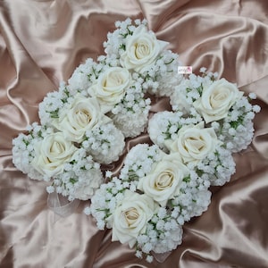 Single Handmade Floral Wedding Bracelet: Bridal Gajre, Mehndi Haldi Jewelry