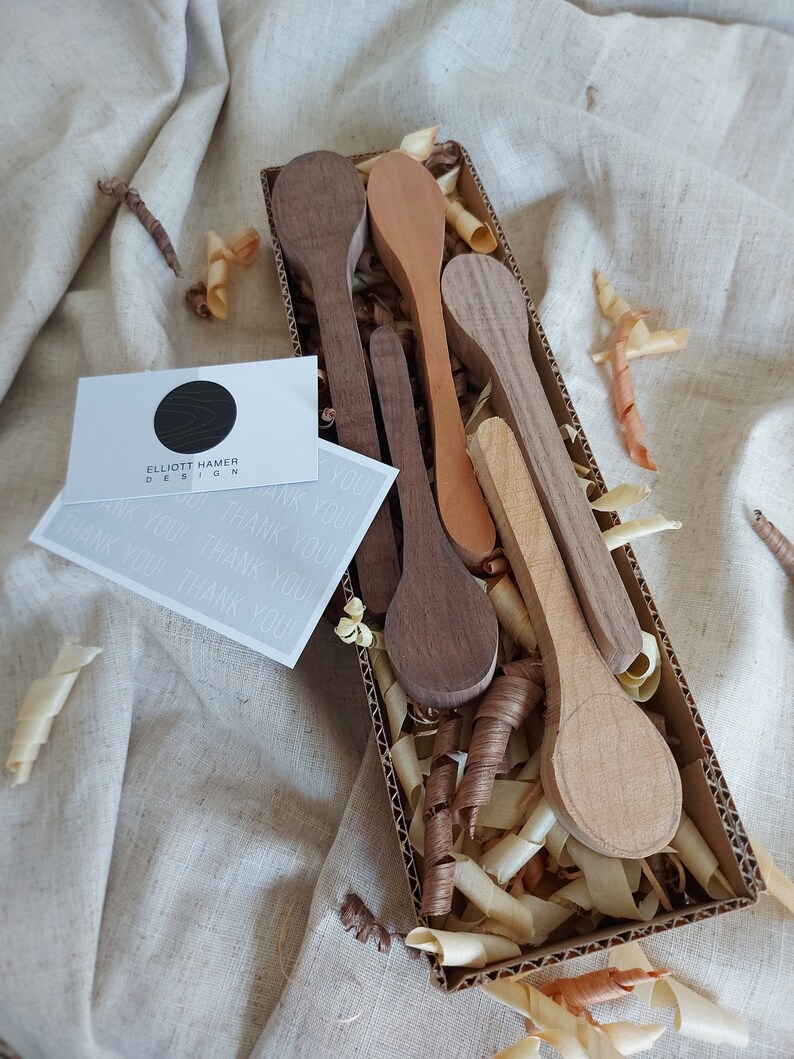 Wooden spoon carving blanks - set of 5 cherry and walnut 5 Blanks