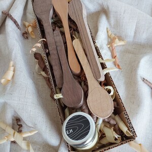 Wooden spoon carving blanks - set of 5 cherry and walnut Butter and 5 blanks