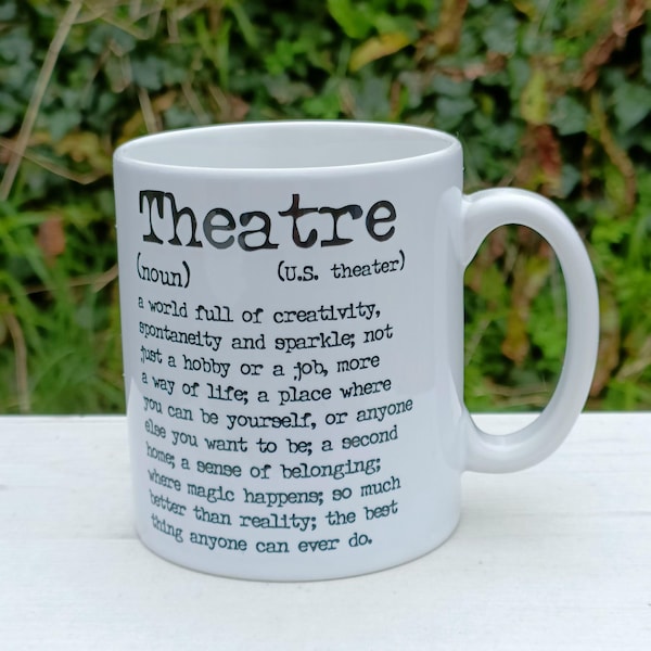 Theatre Mug, Dictionary definition ceramic mug, Gift for theatre lovers, performers