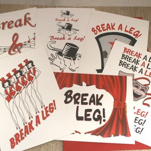 Break A Leg Theatre First Night card Mixed Pack of All 6