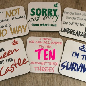 Six the Musical Inspired Coasters