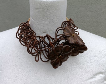 SARTU necklace, vintage unique design, resin statement piece, wedding jewellery