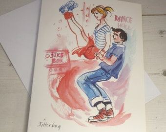 Jive Jitterbug Lindy Hop Dance Card