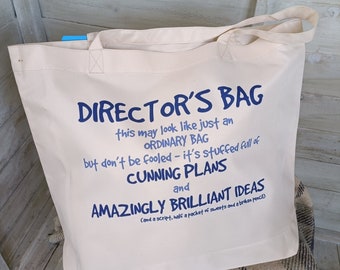 Director's Tote Bag, Theatre themed gift, Backstage present