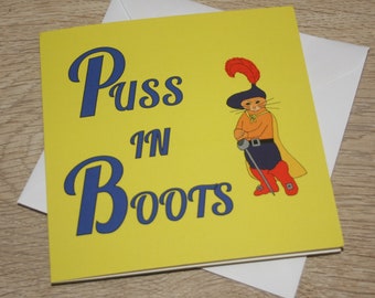 Puss in Boots Pantomime Greetings Card
