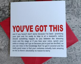 Theatre Show First Night Card