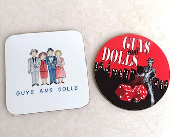Guys and Dolls Inspired coasters, theatrical gift, present for musicals lovers, break a leg