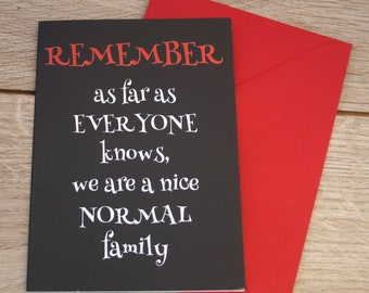 Addams Family Nice Normal Family Card
