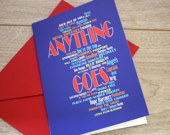 Anything Goes Inspired Greetings Card