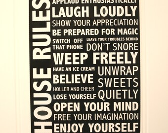 Theatre House Rules Sign