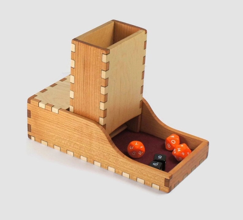 Dice Tower and Dice Tray With Storage S Hardwood Etsy