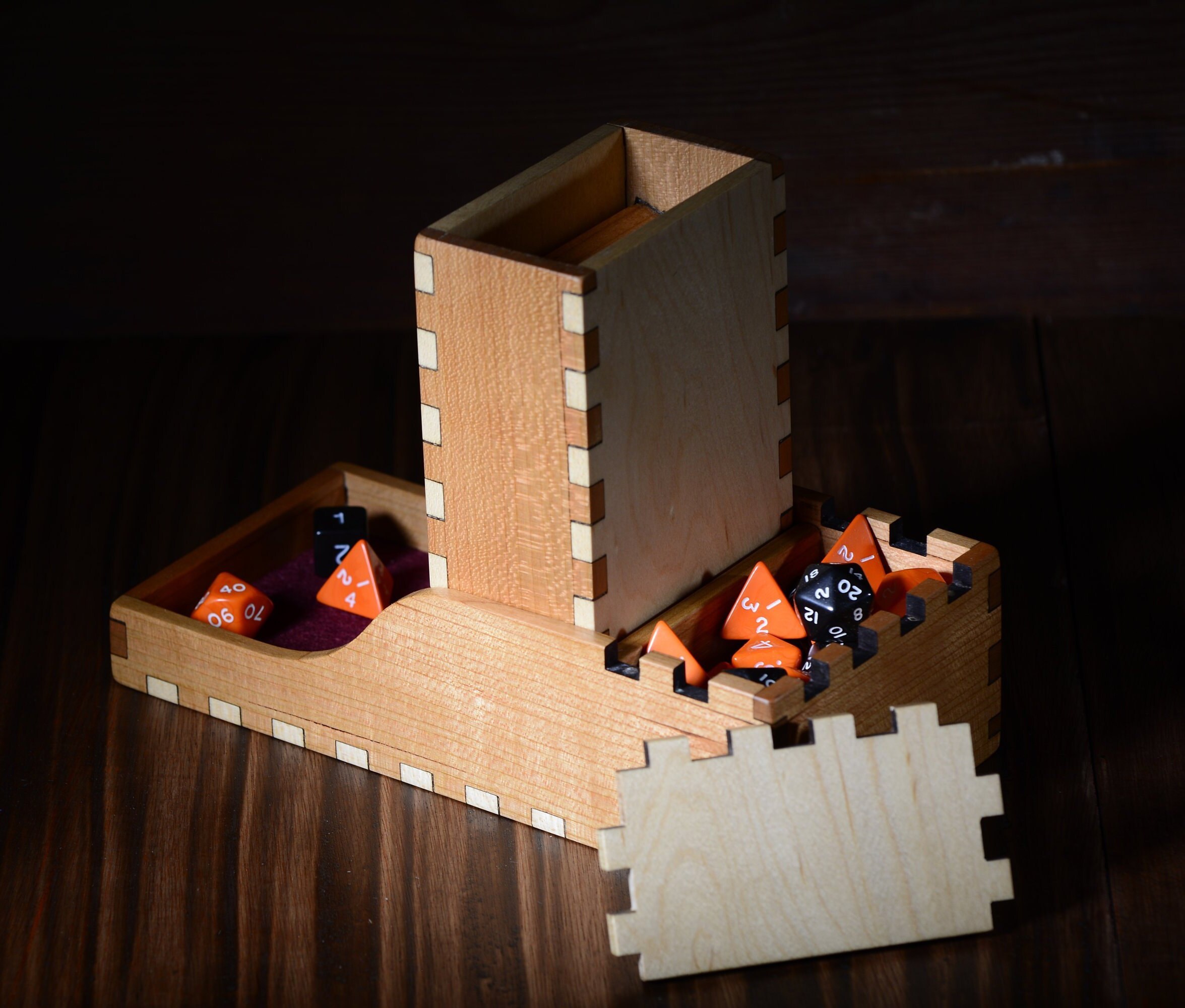 Dice Tower and Dice Tray With Storage S Hardwood Etsy