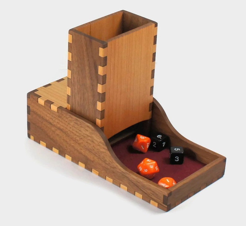 Dice Tower and Dice Tray With Storage S Hardwood Etsy