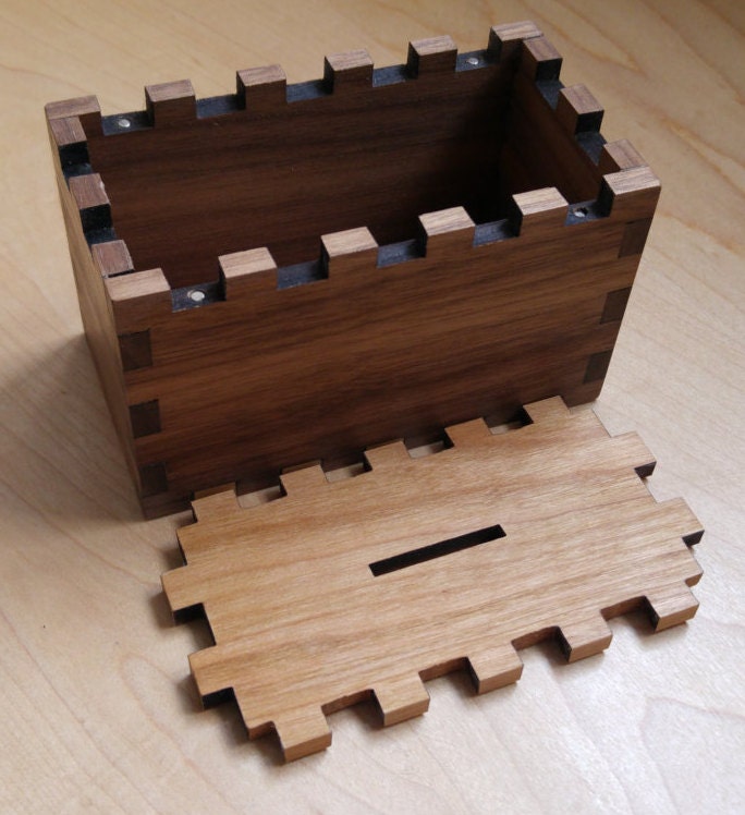 Caja de dinero de madera banco de dinero Etsy