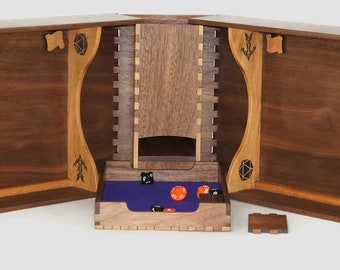 Hardwood Dungeon/Game Master (DM/GM) Screen with Dice Tower and Storage