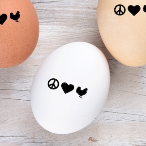 Mini Egg Stamp -  Peace Love Chickens - Egg Stamp -  Chickens - Chicken Stamp - Mini Egg Stamper - Stamp for Eggs - Egg Carton Stamp - Gift