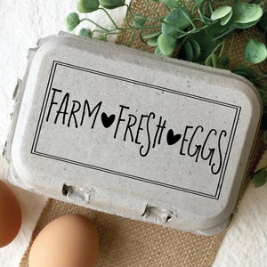 Egg Carton Stamp - Farm Fresh Eggs - Fresh Eggs - Custom Egg Carton Stamp - Chickens - FarmhouseMaven - Chicken Lover Gift Idea