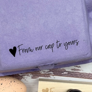 From Our Coop to Yours - Egg Carton Stamp - Fresh Eggs - Backyard Chickens - Custom Egg Carton Stamp - FarmhouseMaven - Chicken Lover Gift
