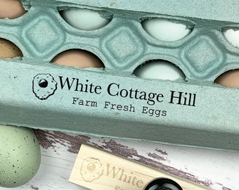 CUSTOM Egg Carton Stamp - Personalized Egg Carton Stamp Custom Logo Stamp - Fresh Eggs - Custom Egg Carton Stamp - Chickens - FarmhouseMaven