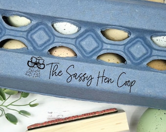 Personalized Egg Carton Stamp - Custom Egg Carton Stamp - Custom Logo Stamp - Fresh Eggs - Backyard Chickens - Chicken Face with Glasses