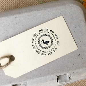 Duck Egg Carton Stamp - Egg Date Stamp - Duck Stamp - Fresh Eggs - Duck Gift - Egg Carton Label - Custom Egg Carton Stamp - Farmhousemaven