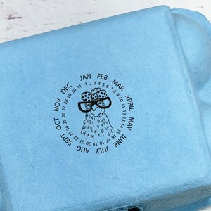 Egg Carton Stamp - Chicken Face Egg Date Stamp - Fresh Eggs - Egg Carton Date Stamp - Egg Carton Label - Chicken Lover Gift Idea - Egg Stamp