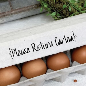 Egg Carton Stamp - Please Return Carton - Return Egg Carton Stamp - Fresh Eggs Stamp - Egg Stamp - Chickens - Chicken Gift - FarmhouseMaven
