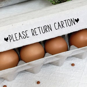 Please Return Carton Stamp - Chickens - Egg Carton Stamp - Egg Stamp - Chickens - Egg Stamp - Chicken Lover Gift Idea - FarmhouseMaven