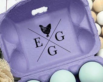 Vintage Style Egg Carton Stamp – Maple Wood Handle, Farm Fresh Eggs