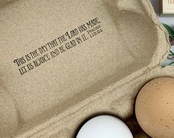 Egg Carton Stamp - Bible Verse Stamp - Fresh Eggs - Custom Egg Carton Stamp - Chickens - FarmhouseMaven - Chicken Lover Gift Idea