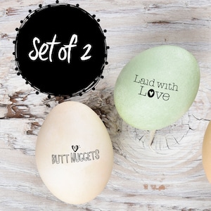 Egg Stamp Set - Butt Nuggets and Laid with Love - Egg Stamp -  Chickens - Chicken Stamp - Farmers Market - Chicken Lover - FarmhouseMaven