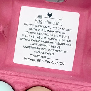 Egg Handling Stickers - Chicken Stickers - Farm Fresh Stickers - Egg Carton Sticker - Chickens - Chicken Lover Gift - Custom Egg Carton
