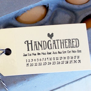 Egg Carton Stamp - Handgathered - Chicken Stamp - Fresh Eggs - Egg Stamp - Egg Carton Label - Chicken Lover Gift Idea