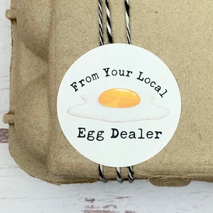 Local Egg Dealer Egg Carton Sticker - Egg Cartons - Fresh Eggs Carton Stickers - Cute Chicken Stickers - Chicken Lady Gift Idea - Farm