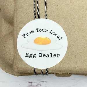 From You Local Egg Dealer Cute Egg Carton Sticker - Farm Fresh Egg Carton Stickers - Chicken Coop - Backyard Chickens