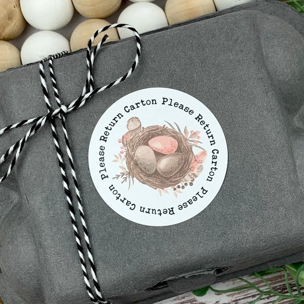 Please Return Carton Egg Carton Stickers - Fresh Eggs - Egg Carton Sticker - Backyard Chickens - Chicken Lover Gift Idea - Stocking Stuffer