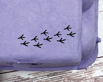 Sello para cartón de huevos Chicken Tracks: etiqueta para huevos frescos de granja