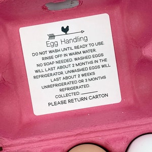 Egg Handling Stickers - Chicken Stickers - Farm Fresh Stickers - Egg Carton Sticker - Chickens - Chicken Lover Gift - Custom Egg Carton