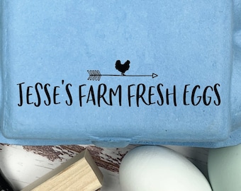 CUSTOM Egg Carton Stamp - Personalized Egg Carton Stamp - Fresh Eggs - Custom Egg Carton Label - Chickens - Chicken Lover Gift
