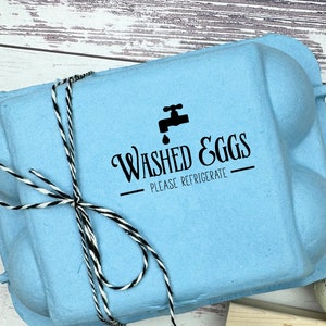 Washed Eggs Carton Stamp - Egg Carton Stamp - Egg Carton Label - Egg Stamp - Chickens - Egg Stamp - FarmhouseMaven - Chicken Lover Gift